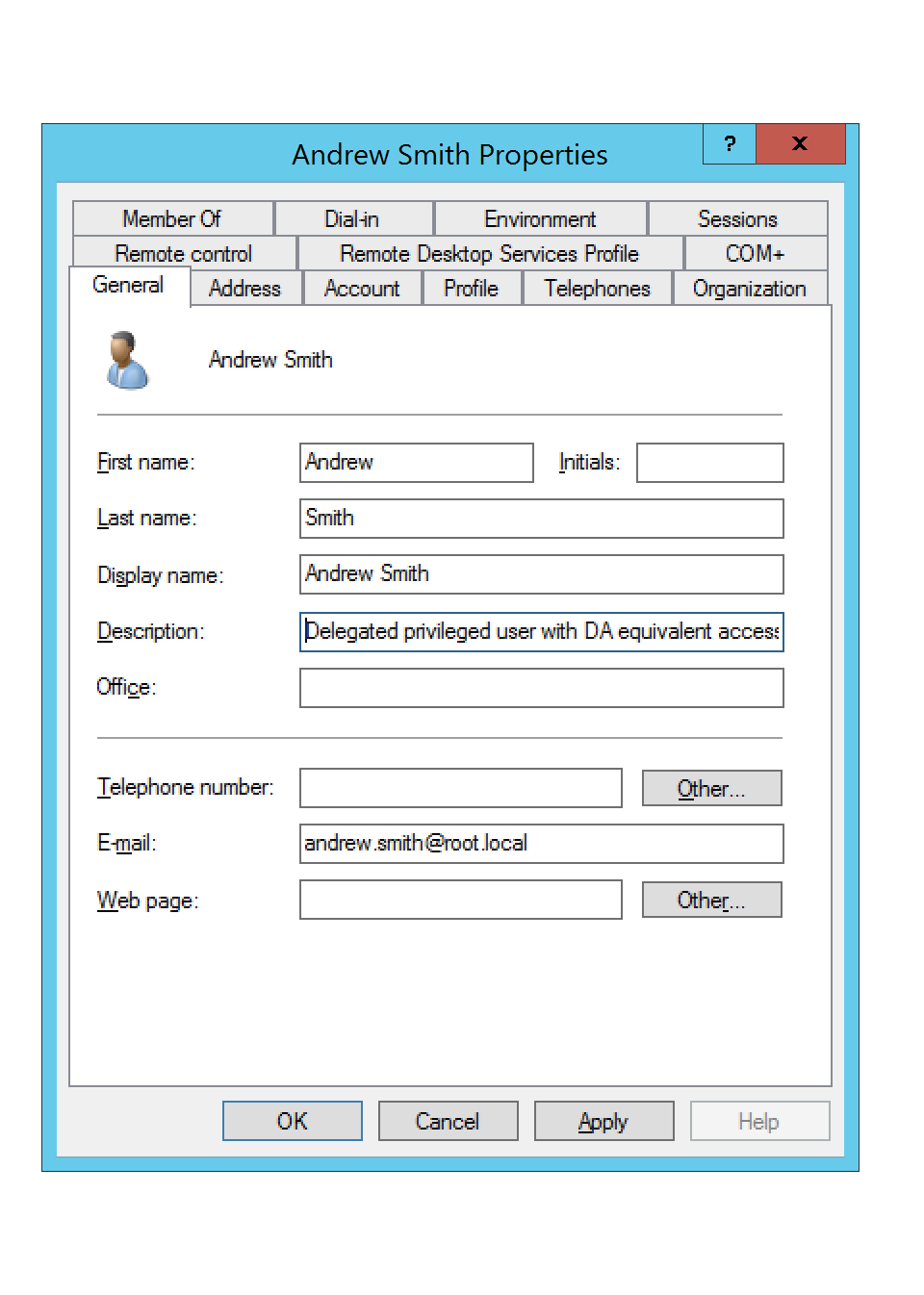 Delegated Accounts and Groups in Active Directory