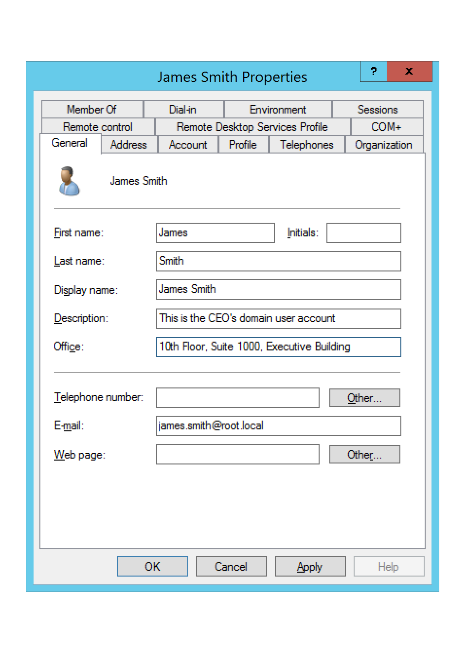 Executive Domain User Accounts and Groups