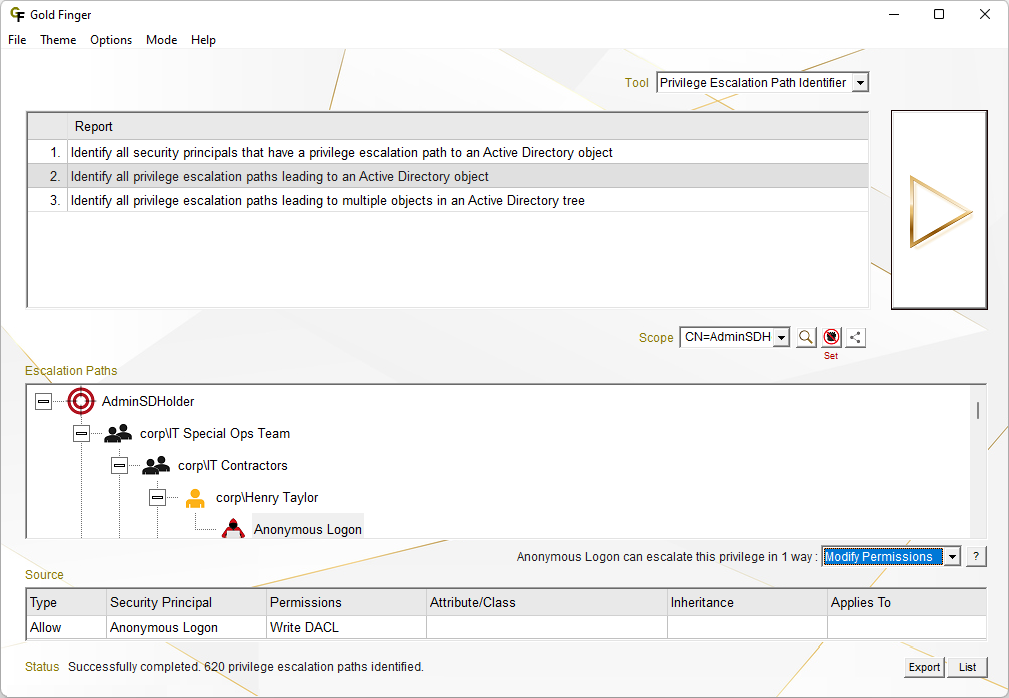 Active Directory Privilege Escalation Path Identifier